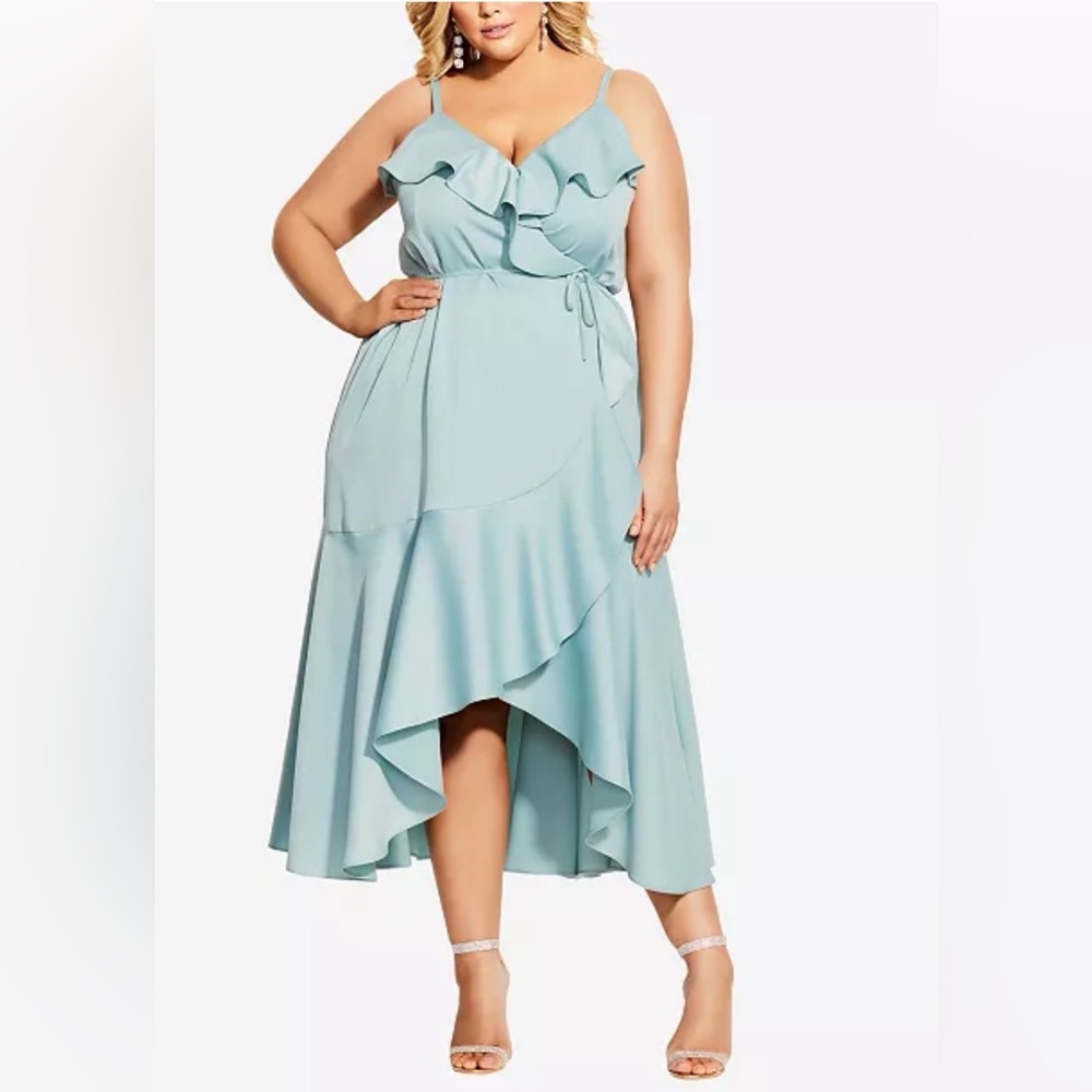 City Chic Light Blue High Low Dress